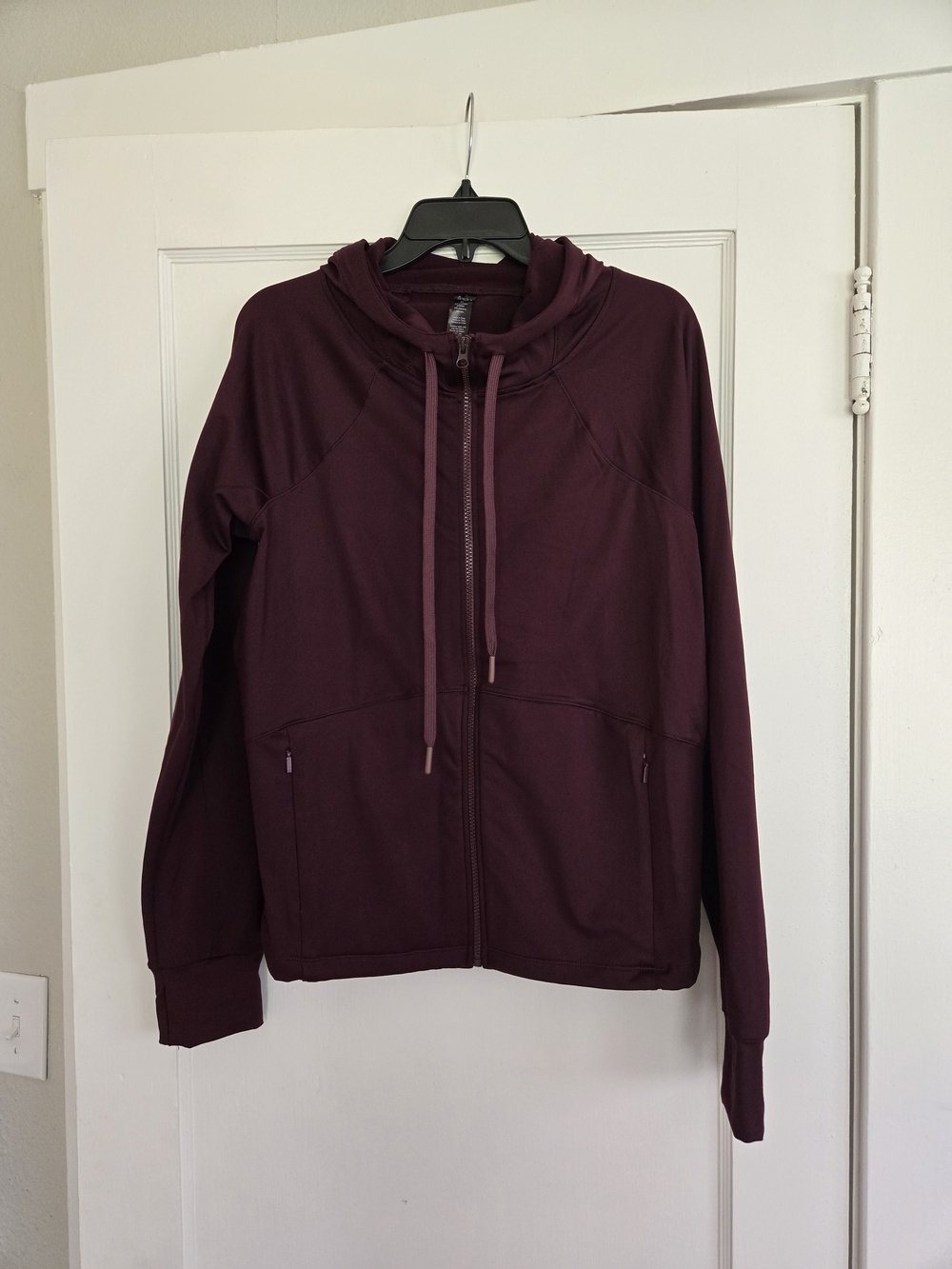 Zip-Up Hooded Jacket in Deep Plum